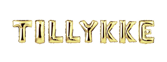 Folieballoner tillykke 35 cm guld